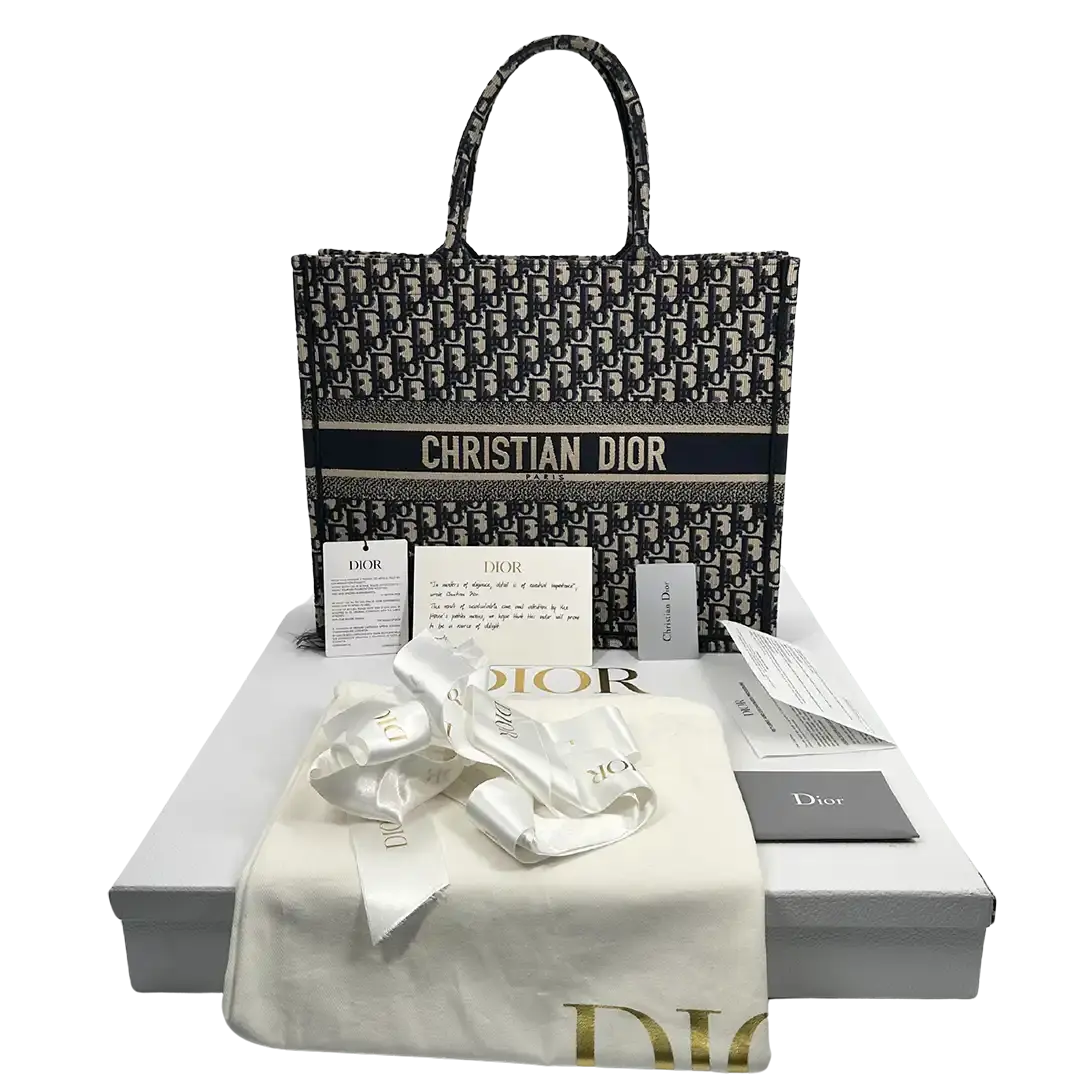 Dior Book Tote Oblique Large blau / sehr gut Dior
