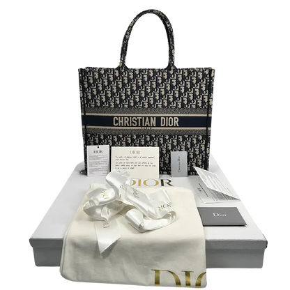 Dior Book Tote Oblique Large blau / sehr gut Dior