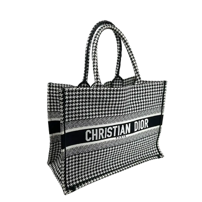 Dior Booktote mittelgroß Hahnentritt schwarz weiß/ sehr gut Dior