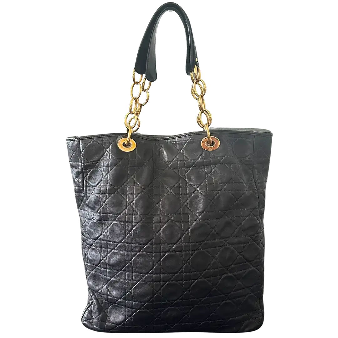 Dior Grand Sac Soft Cannage Lambskin schwarz / sehr gut Dior