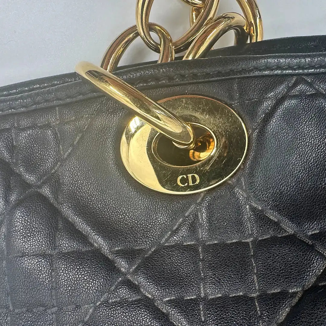 Dior Grand Sac Soft Cannage Lambskin schwarz / sehr gut Dior