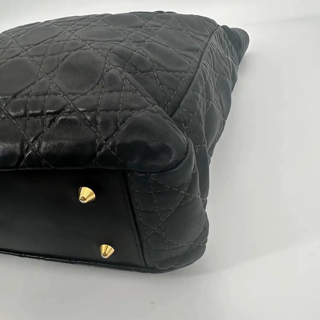 Dior Grand Sac Soft Cannage Lambskin schwarz / sehr gut Dior