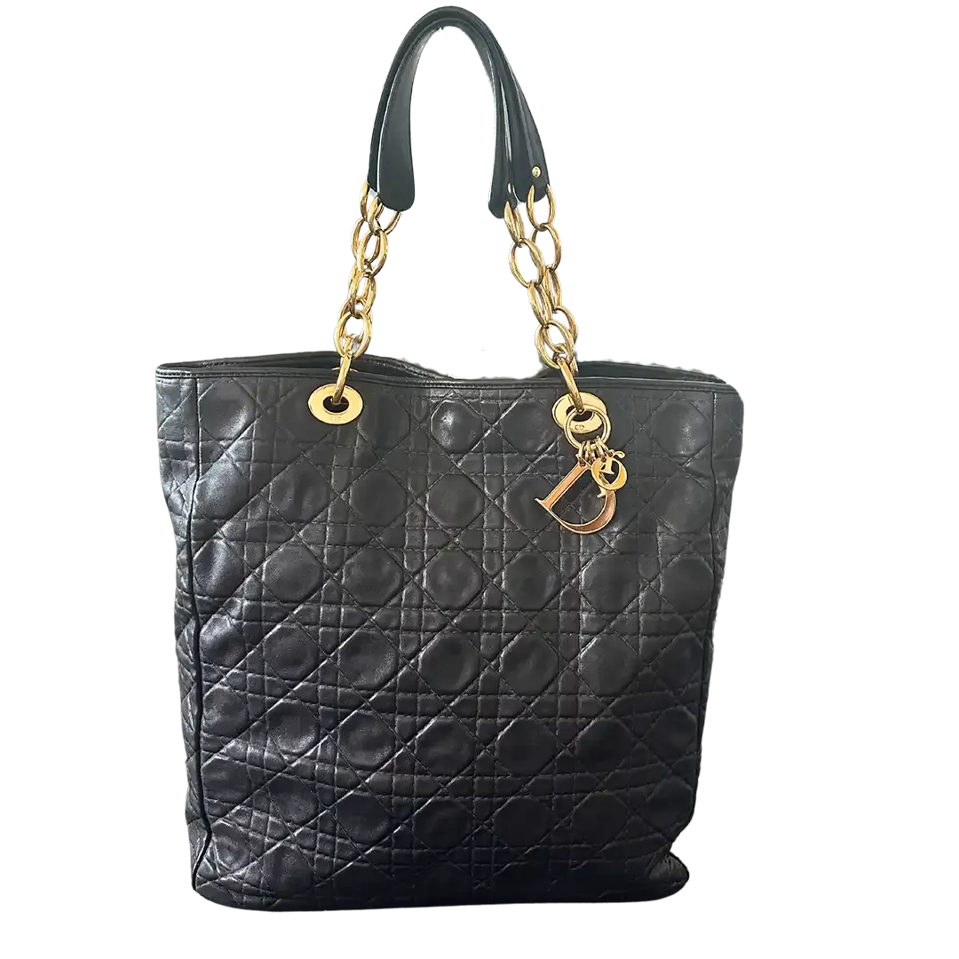 Dior Grand Sac Soft Cannage Lambskin schwarz / sehr gut Dior