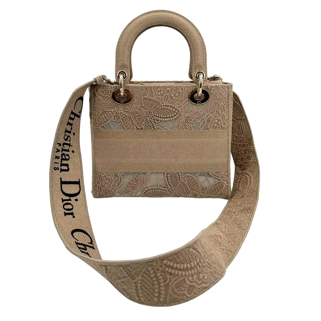 Dior Lady D-Lite Tasche Medium beige / neuwertig Dior