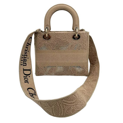 Dior Lady D-Lite Tasche Medium beige / neuwertig Dior