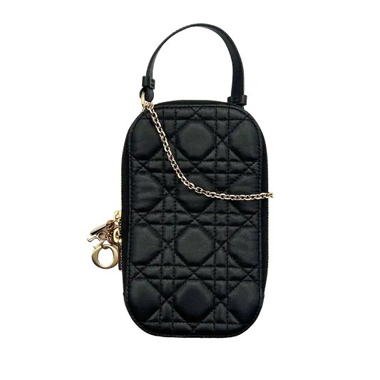 Dior Lady Dior Smartphone Tasche Lammleder schwarz / sehr gut Dior