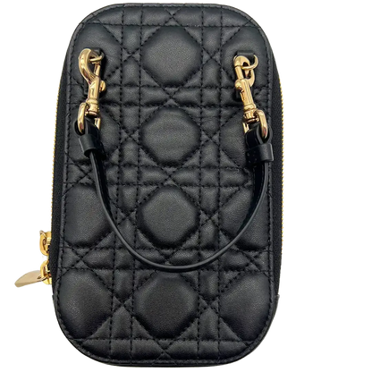 Dior Lady Dior Smartphone Tasche Lammleder schwarz / sehr gut Dior