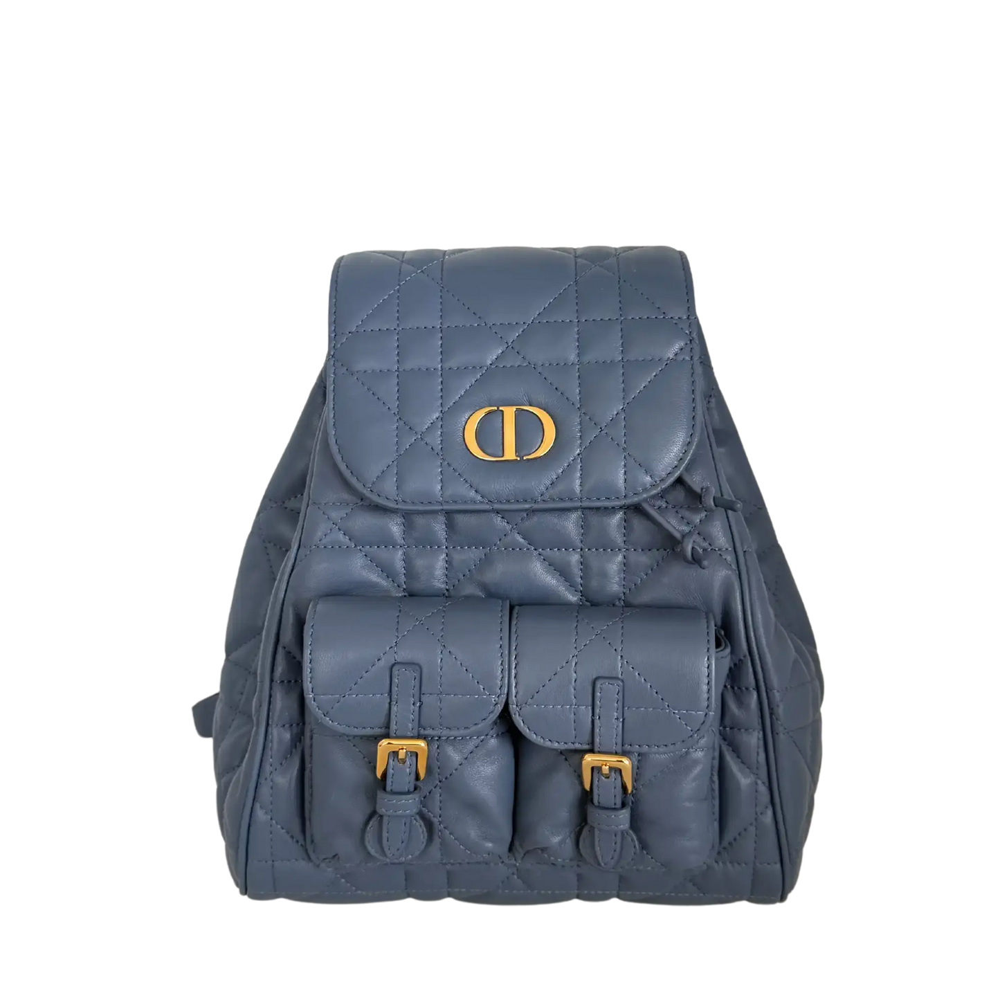 Dior Medium Caro Rucksack Denim blue Macrocannage Lammleder / neuwertig Dior