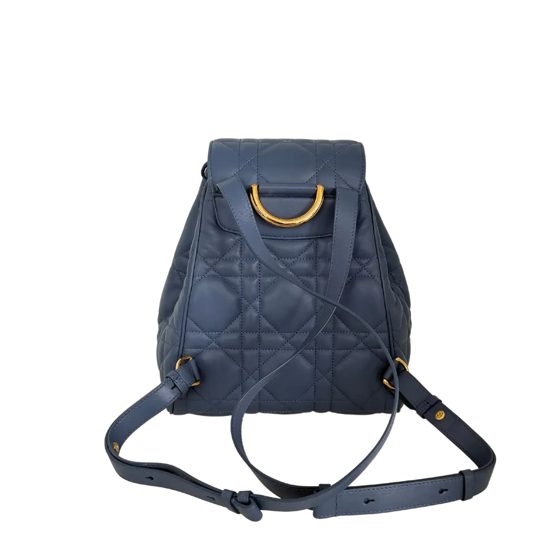Dior Medium Caro Rucksack Denim blue Macrocannage Lammleder / neuwertig Dior