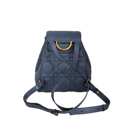 Dior Medium Caro Rucksack Denim blue Macrocannage Lammleder / neuwertig Dior