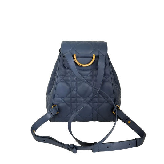 Dior Medium Caro Rucksack Denim blue Macrocannage Lammleder / neuwertig Dior