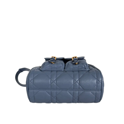 Dior Medium Caro Rucksack Denim blue Macrocannage Lammleder / neuwertig Dior