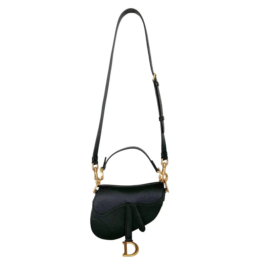 Dior Mini Saddle Bag mit Trageriemen Kalbsleder schwarz 2022 / neuwertig Dior