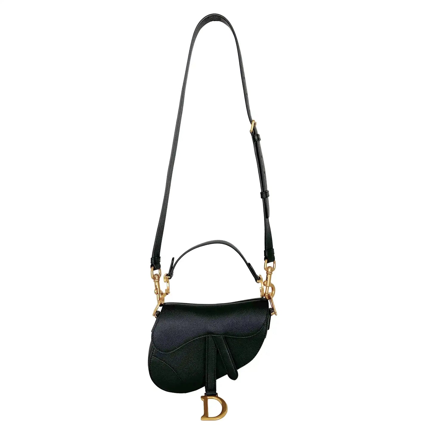 Dior Mini Saddle Bag mit Trageriemen Kalbsleder schwarz 2022 / neuwertig Dior