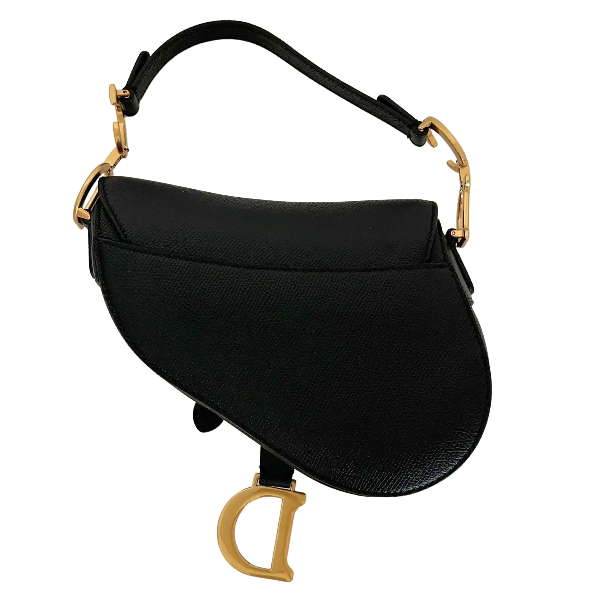 Dior Mini Saddle Bag mit Trageriemen Kalbsleder schwarz 2022 / neuwertig Dior