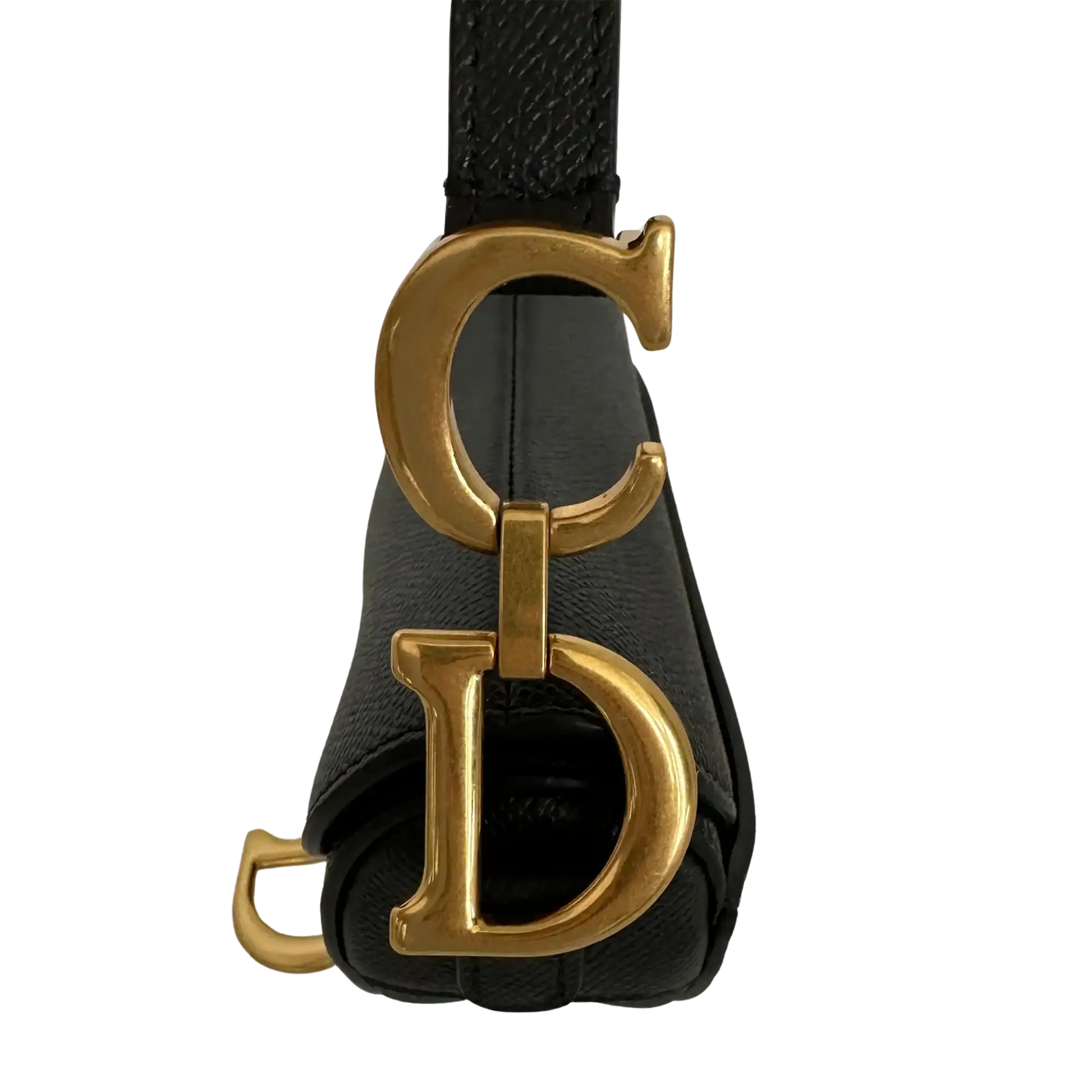 Dior Mini Saddle Bag mit Trageriemen Kalbsleder schwarz 2022 / neuwertig Dior