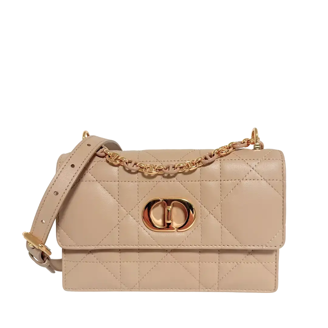Dior Miss Caro Minitasche Macrocannage Lammleder in Puderbeige / neuwertig Dior