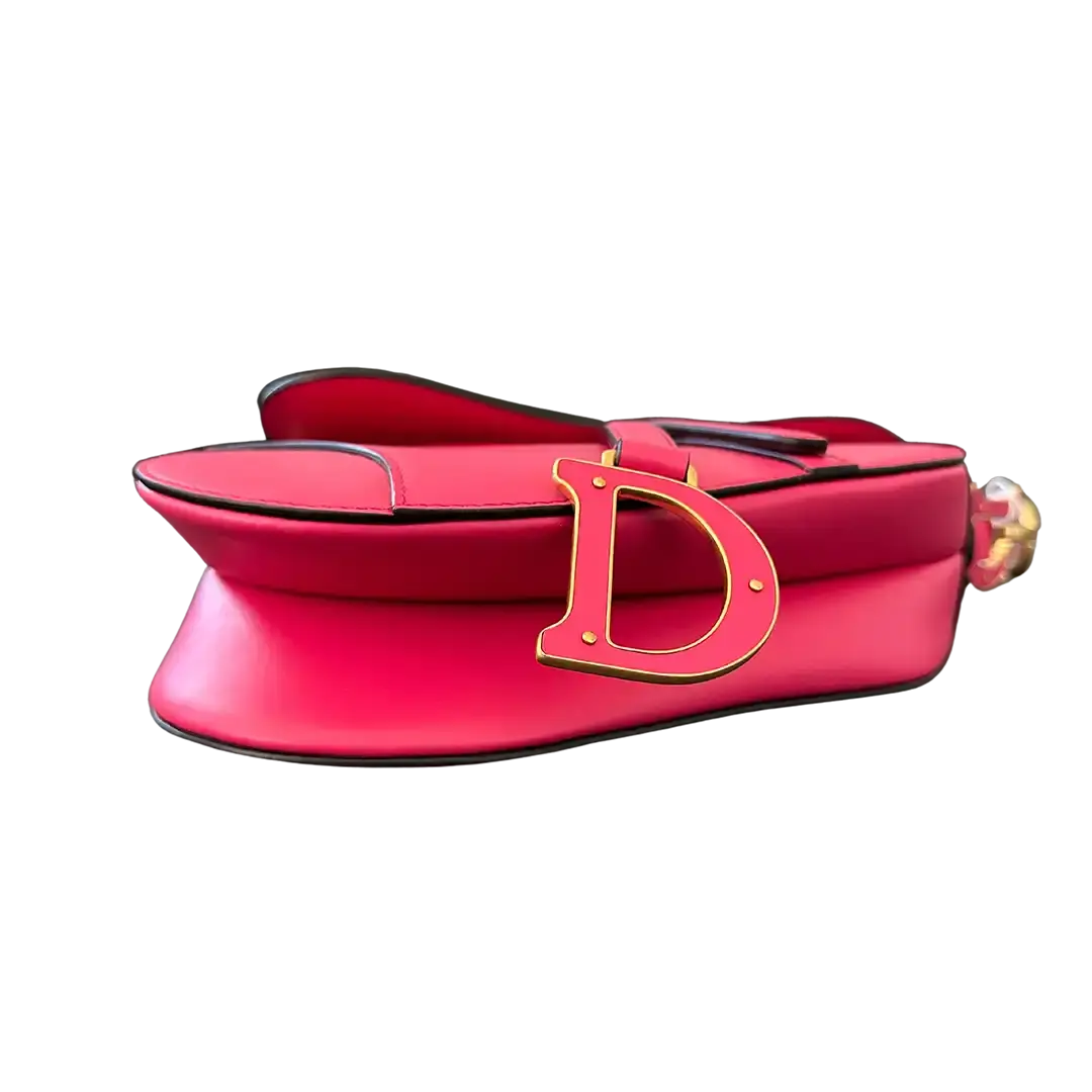 Dior Saddle Bag mit Trageriemen Medium Passion Pink Fullset / ungetragen Dior