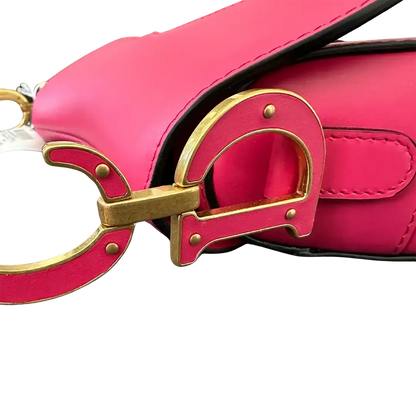 Dior Saddle Bag mit Trageriemen Medium Passion Pink Fullset / ungetragen Dior
