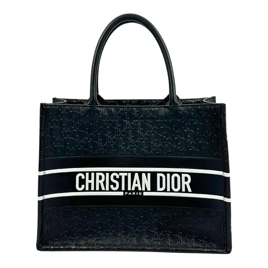 Dior mittelgroße Book Tote Tasche schwarz Leder / neuwertig Dior