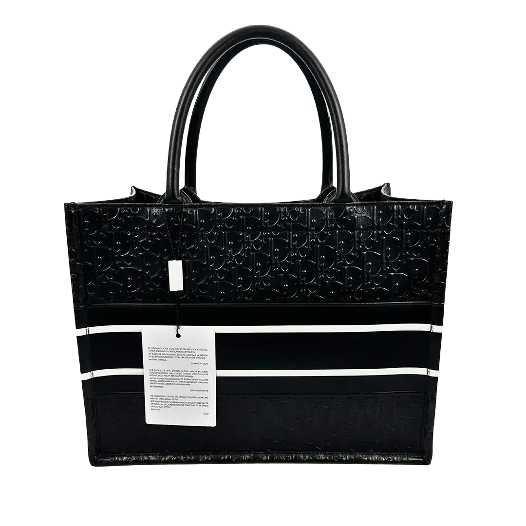 Dior mittelgroße Book Tote Tasche schwarz Leder / neuwertig Dior