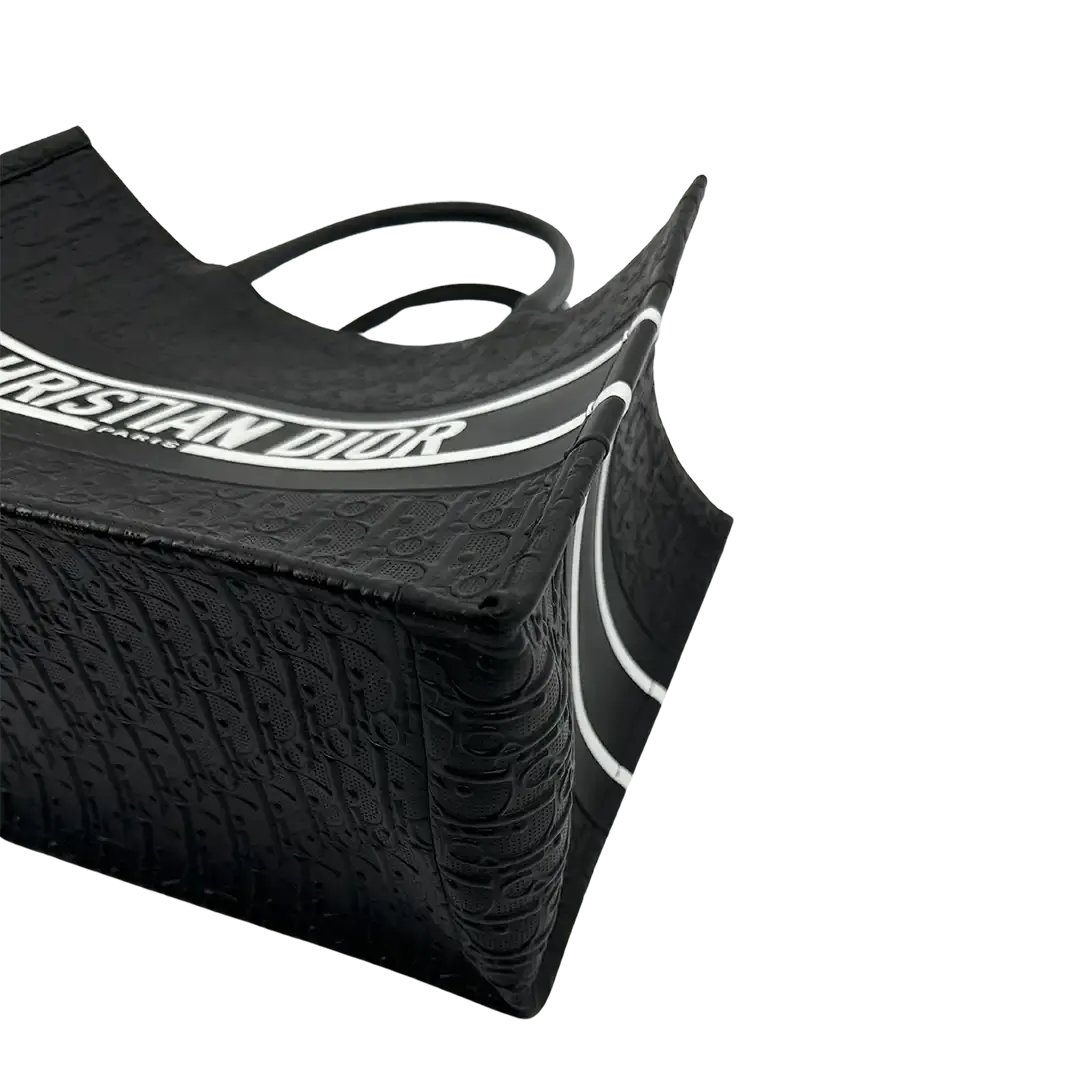 Dior mittelgroße Book Tote Tasche schwarz Leder / neuwertig Dior