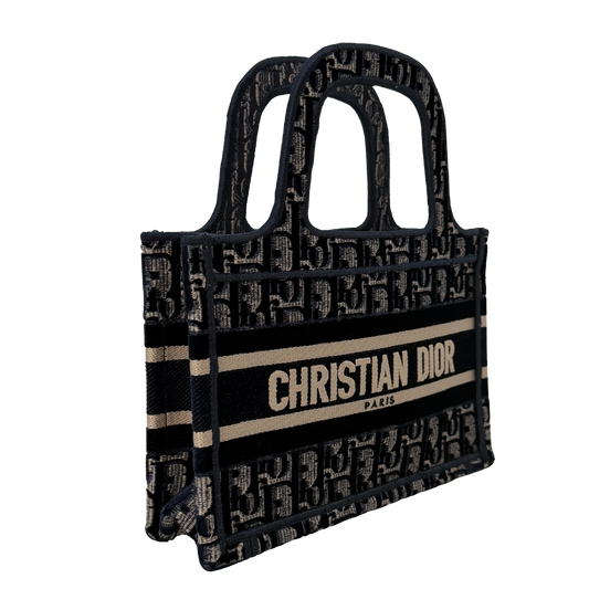 Dior Book Tote Oblique Velvet Mini blau beige / neuwertig Dior