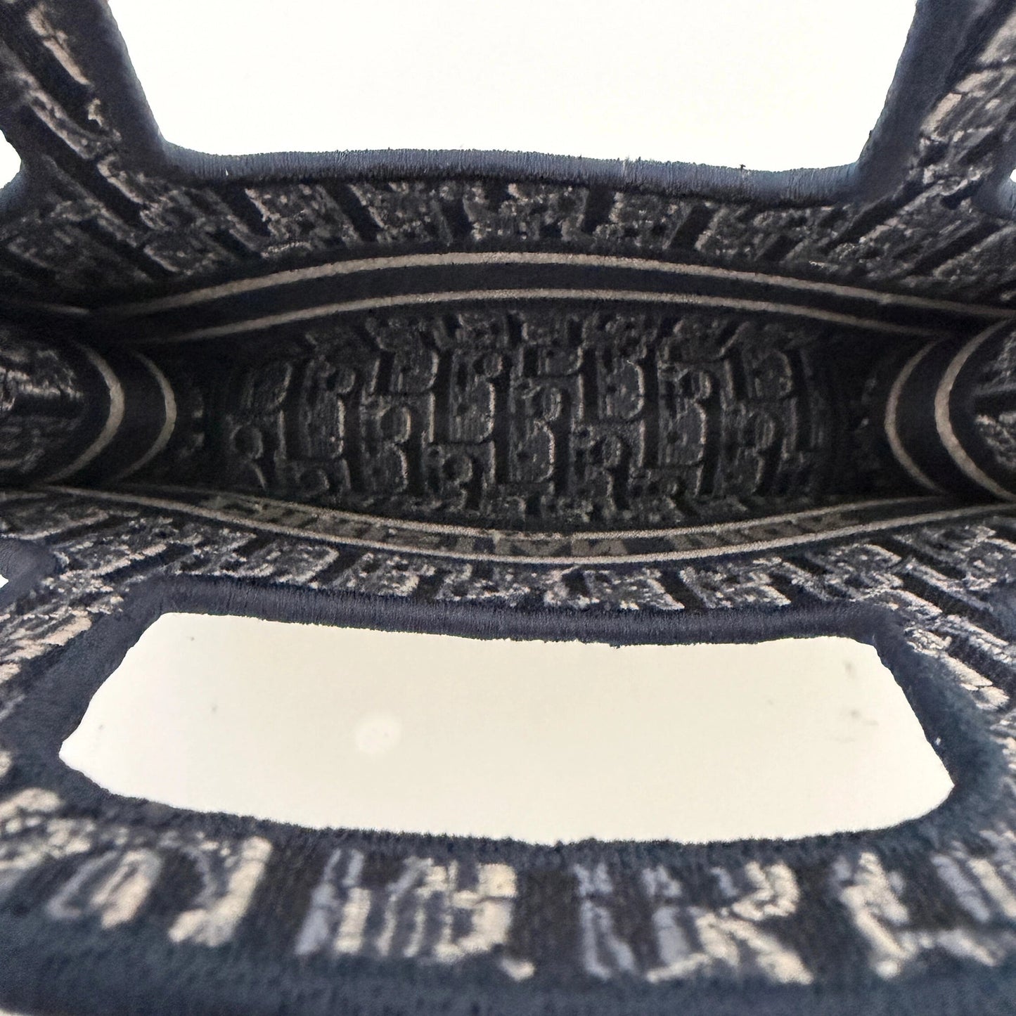 Dior Book Tote Oblique Velvet Mini blau beige / neuwertig Dior