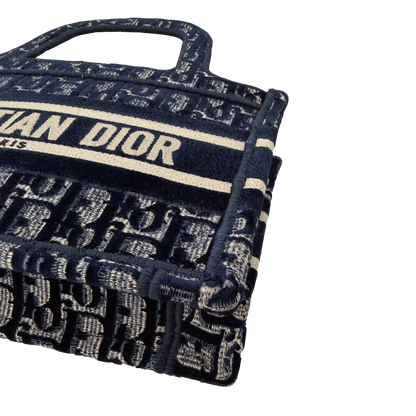 Dior Book Tote Oblique Velvet Mini blau beige / neuwertig Dior