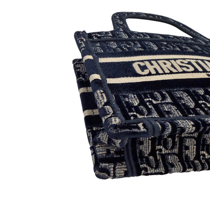 Dior Book Tote Oblique Velvet Mini blau beige / neuwertig Dior