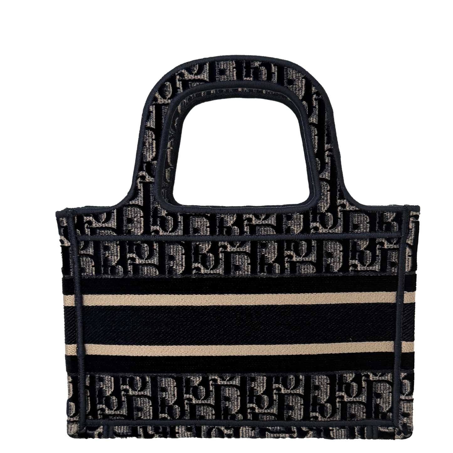 Dior Book Tote Oblique Velvet Mini blau beige / neuwertig Dior