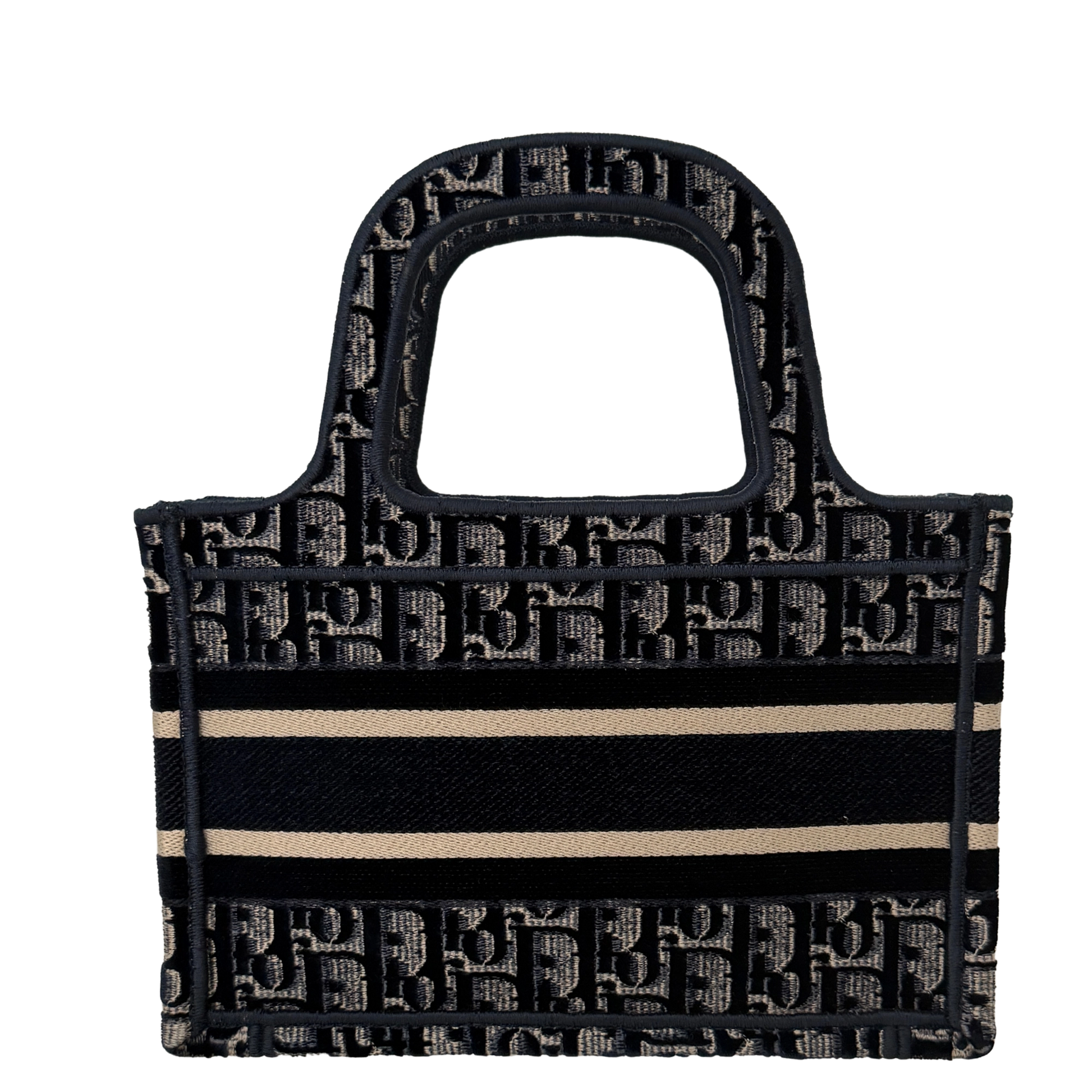 Dior Book Tote Oblique Velvet Mini blau beige / neuwertig Dior