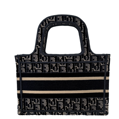 Dior Book Tote Oblique Velvet Mini blau beige / neuwertig Dior