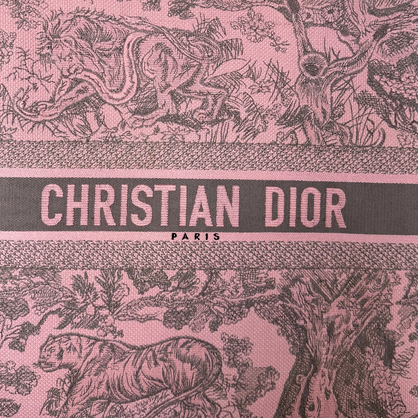 Dior Große Book Tote Toile de Jouy Rosa / neuwertig Dior