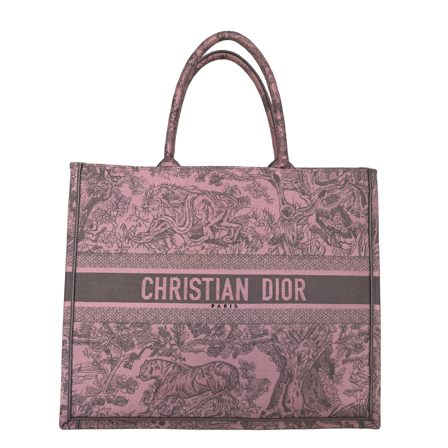 Dior Große Book Tote Toile de Jouy Rosa / neuwertig Dior