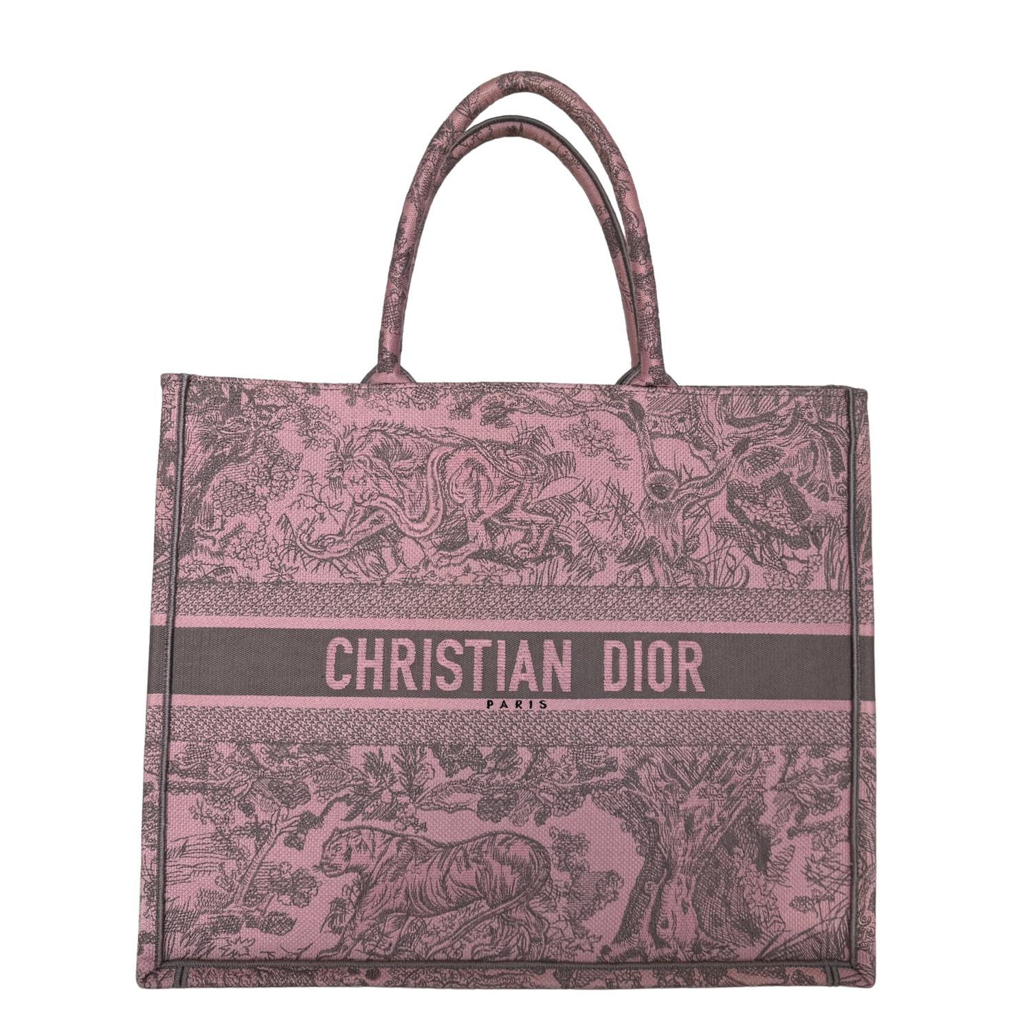 Dior Große Book Tote Toile de Jouy Rosa / neuwertig Dior