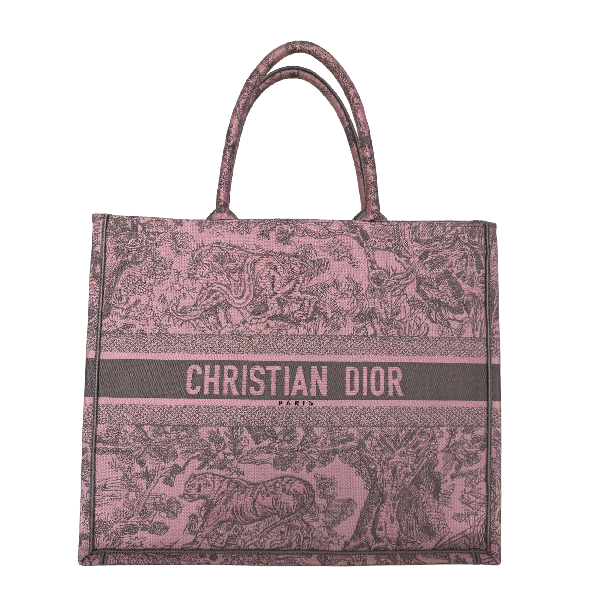 Dior Große Book Tote Toile de Jouy Rosa / neuwertig Dior