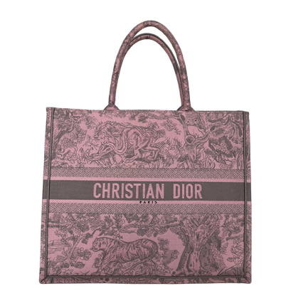 Dior Große Book Tote Toile de Jouy Rosa / neuwertig Dior