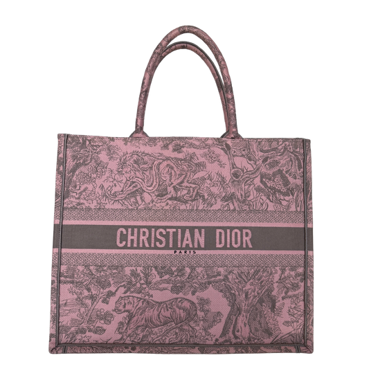 Dior Große Book Tote Toile de Jouy Rosa / neuwertig Dior