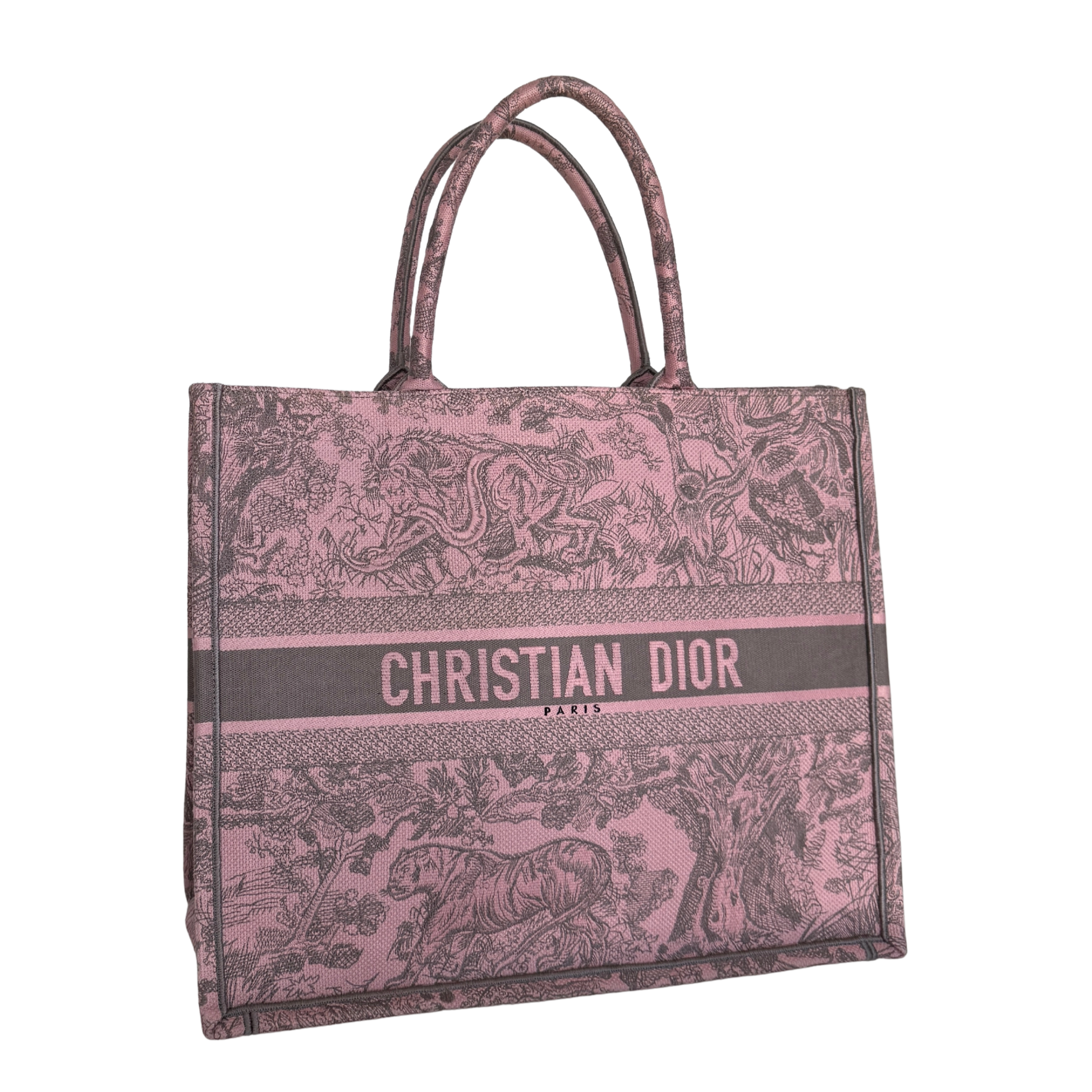 Dior Große Book Tote Toile de Jouy Rosa / neuwertig Dior