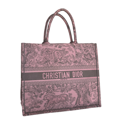 Dior Große Book Tote Toile de Jouy Rosa / neuwertig Dior