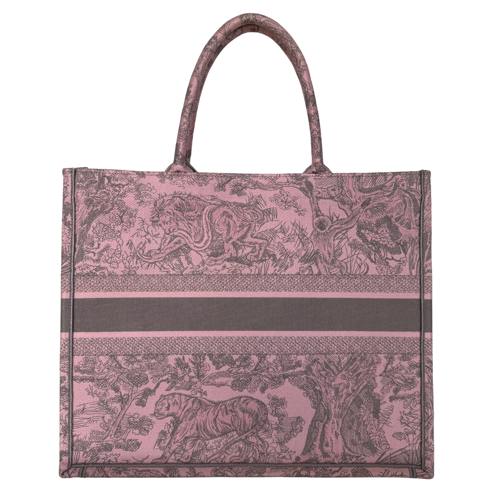 Dior Große Book Tote Toile de Jouy Rosa / neuwertig Dior
