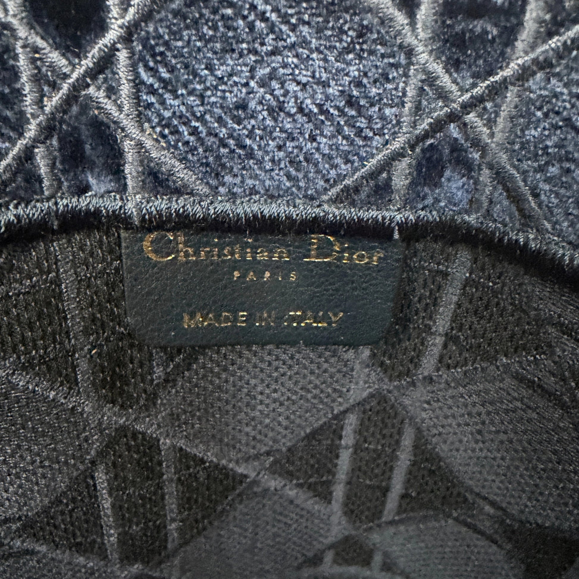 Dior Book Tote Large Velvet blau / neuwertig Dior