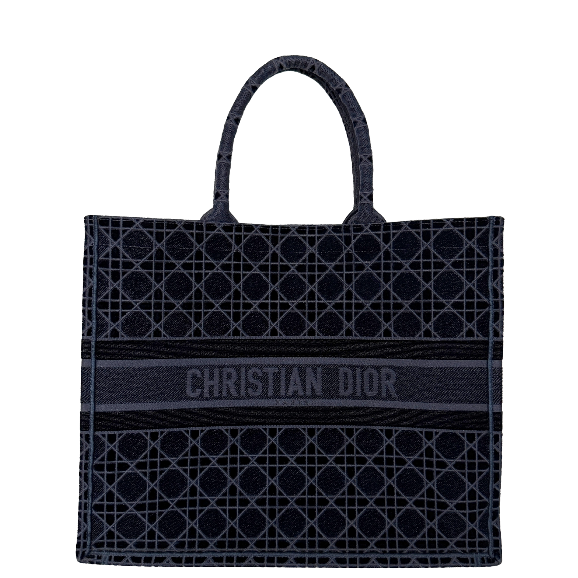 Dior Book Tote Large Velvet blau / neuwertig Dior