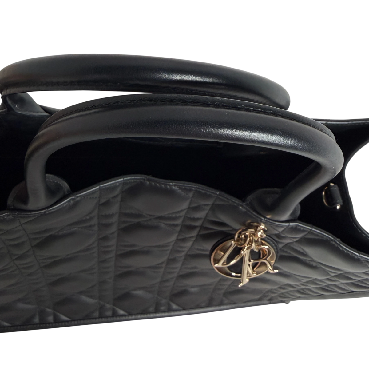Dior Book Tote Large Macrocannage Kalbsleder Schwarz Gold Dior