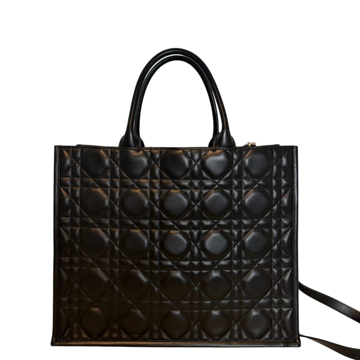 Dior Book Tote Large Macrocannage Kalbsleder Schwarz Gold Dior