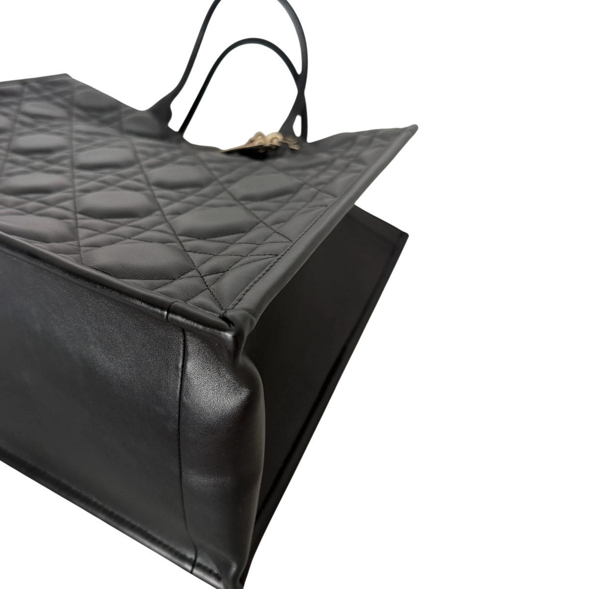 Dior Book Tote Large Macrocannage Kalbsleder Schwarz Gold Dior