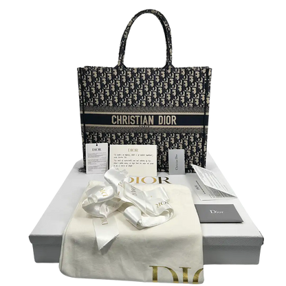 Dior Book Tote Oblique Large blau / sehr gut Dior