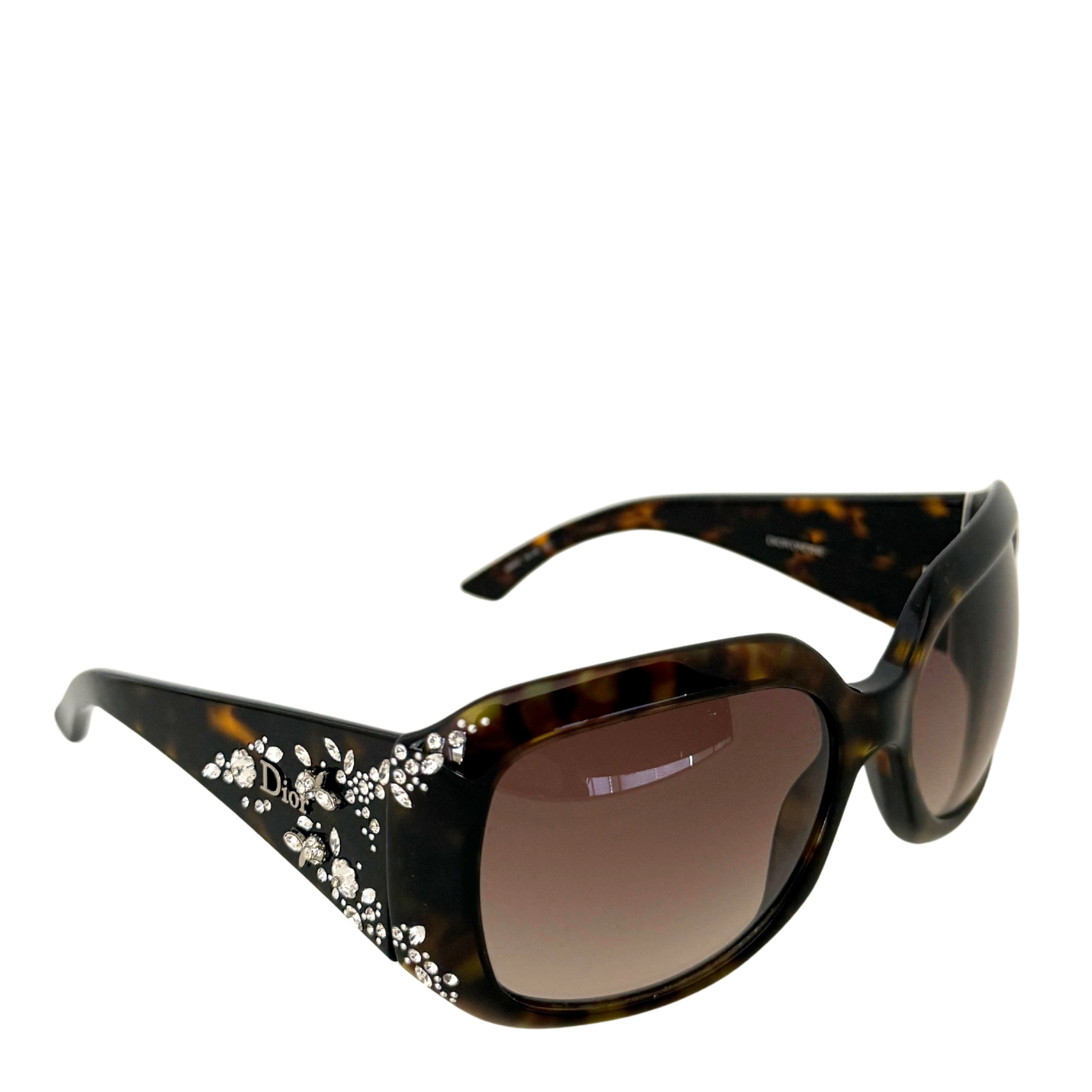 Dior 605JS Sonnenbrille mit Strasssteine Braun / neuwertig Dior