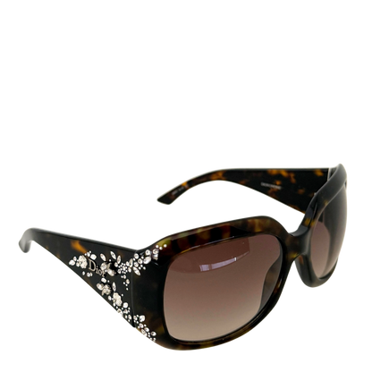 Dior 605JS Sonnenbrille mit Strasssteine Braun / neuwertig Dior